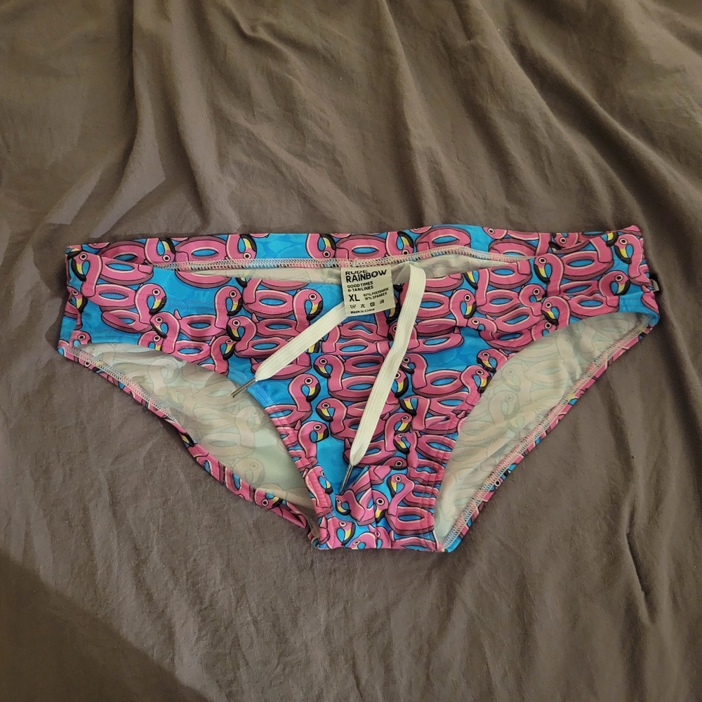 Men's Pink Flamingo Swim Briefs